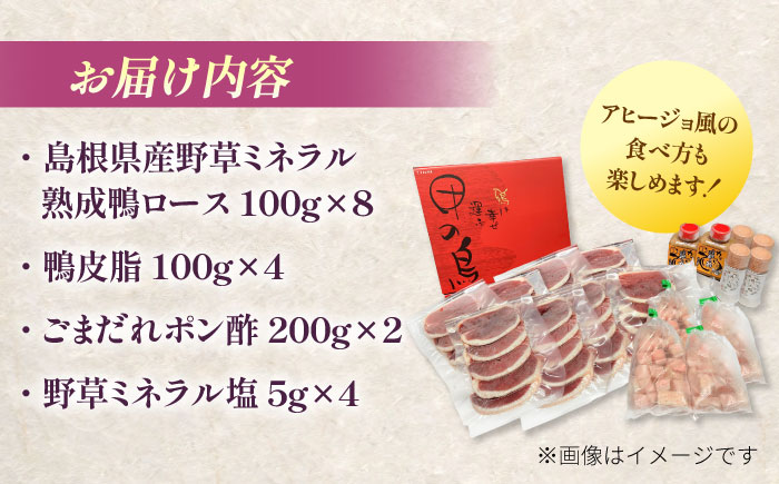 テレビ番組で紹介されました！島根県産野草ミネラル熟成鴨の焼肉セット（6～8人前）【美味しい食べ方レシピ付き】鴨鍋 鴨肉 焼肉 しゃぶしゃぶ 島根県雲南市/鴨専門店カナール [AIDC005]