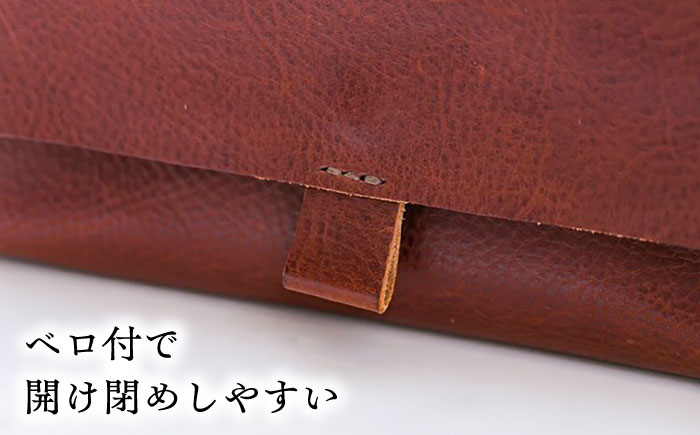 総手縫いで仕立てた 本革の長財布 (チョコ) ベロ付 スクエアフラップ コインマチあり＜完全受注生産＞ レザー 革製品 島根県雲南市/革工房　蕾[AIBF014]