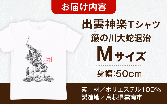 出雲神楽 簸の川大蛇退治の墨絵風オリジナルTシャツ FN-10 Mサイズ 島根県雲南市/田部写真館[AICZ021]