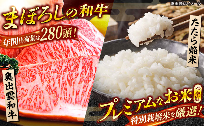 【米/肉セット】プレミアムつや姫「たたら焔米」×幻の黒毛和牛「奥出雲和牛」 (2024年産プレミアムつや姫4kg・肩ロース焼肉用500g)  島根県雲南市/島根県農業協同組合 雲南地区本部 畜産加工所 [AIBQ011]