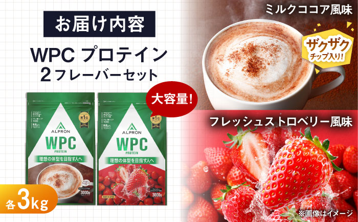 【ふるさと納税限定】ALPRON WPC プロテイン 2種セット(ミルクココア風味・フレッシュストロベリー風味)各3kg 計6kg 大容量 筋トレ 健康 島根県雲南市/株式会社アルプロン [AIAL116]