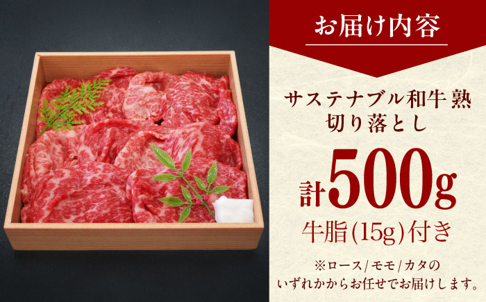 サステナブル和牛 熟 切り落とし(モモ/カタ/ロース） 500g  | サステナブル和牛 切り落とし 和牛 牛肉 肉 島根県雲南市/株式会社熟豊ファーム [AIAT018]