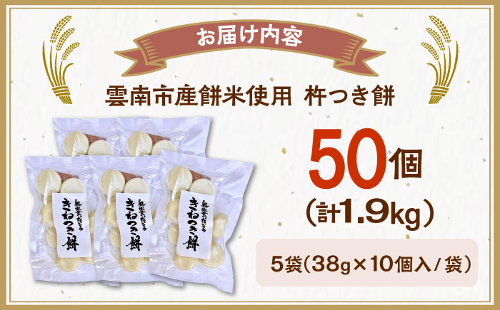 杵つき餅（丸餅）　380g×5袋　餅 もち 切もち 切り餅 丸餅 お正月 雲南市産 本格 杵つき 島根県雲南市/株式会社大東農産加工場 [AIEG002]