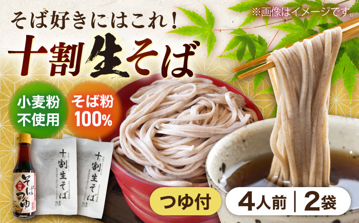 十割生そばと特製そばつゆのセット 4人前（2人前×2袋）　 | 十割生そば 特製そばつゆ セット そば そばつゆ 島根県雲南市/有限会社木村有機農園 [AICU004]