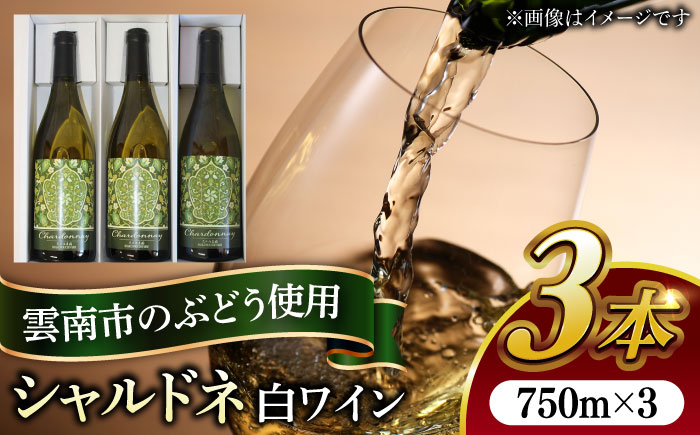 尺の内農園ワイン シャルドネ 3本セット | ワイン シャルドネ 3本セット おすすめ 人気 島根県雲南市/社会福祉法人　あおぞら福祉会 [AIBU004]