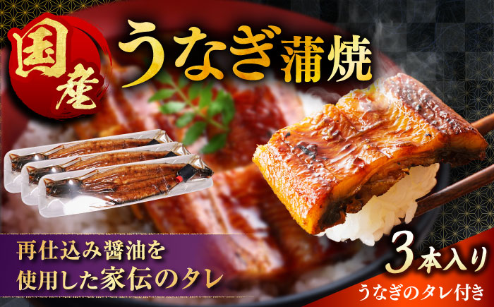 【うなぎの美味しさはタレで決まる！】自慢の味・国産活うなぎ蒲焼（3本入）| うなぎ タレ 蒲焼 国産 美味しい うな丼 鰻重 魚 島根県雲南市/有限会社石田魚店 [AICQ009]