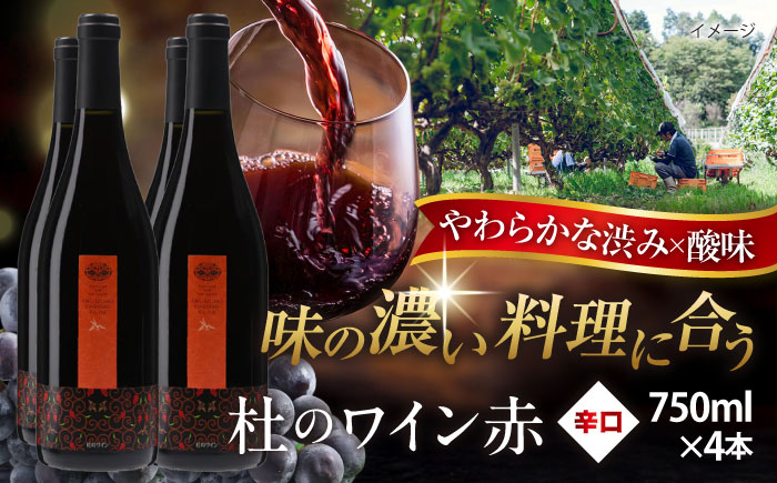 杜のワイン 赤 4本セット 国産 ワイン セット 島根県雲南市/有限会社奥出雲葡萄園 [AICS049]