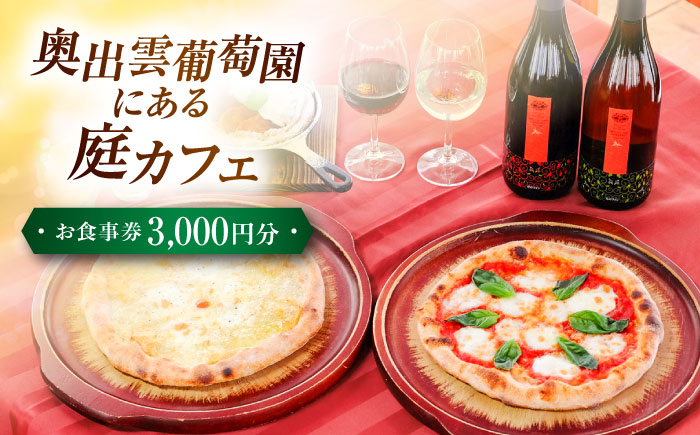 奥出雲葡萄園 庭カフェお食事券3,000円 チケット 食事券 島根県雲南市/有限会社奥出雲葡萄園 [AICS075]