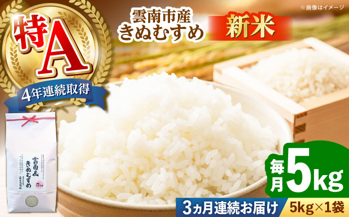 【全3回定期便】【特A】雲南市産きぬむすめ 5kg  [AIDB102]