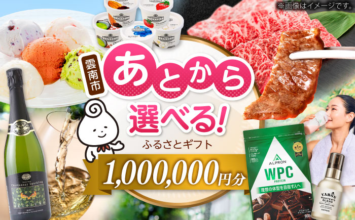 【あとから選べる】雲南市ふるさとギフト 100万円分 カタログギフト あとから寄附 あとからギフト あとからセレクト 選べる寄附 島根県雲南市/雲南市ふるさと納税 [AIDM016]