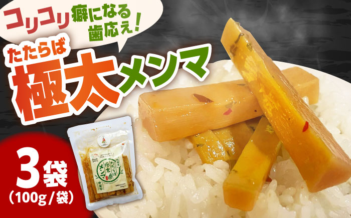 国産たたらば極太メンマ 100ｇ×3袋 ラーメン おつまみ 珍味 惣菜 おかず お取り寄せ セット売り ギフト おすすめ 島根県雲南市/奥出雲マザーズ [AIDP002]