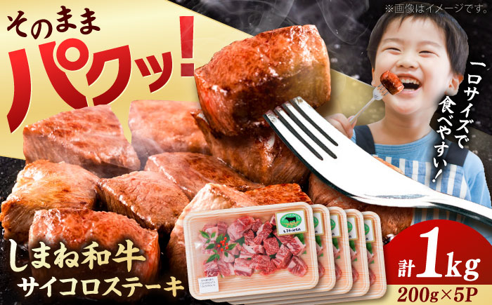 【訳あり】サイコロステーキ 黒毛和牛 しまね和牛 日本一 和牛 お子様 パクパク 200g×5Ｐ 計1kg 島根県雲南市/有限会社宮本食肉店 [AIDQ004]