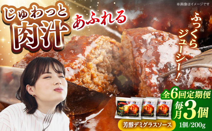 【全6回定期便】しまね和牛ハンバーグ200g×3個 ハンバーグ しまね和牛 小分け 肉 肉厚 和牛 簡単調理 湯煎 人気 お試し 島根県雲南市/株式会社 みやげ山海 [AIDZ005]