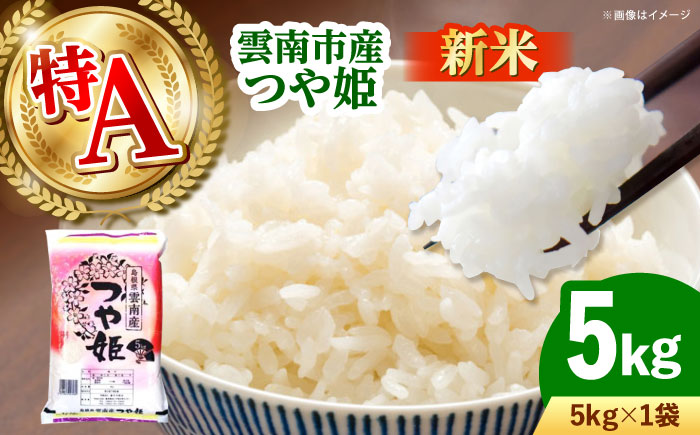 【新米】雲南市産つや姫 5kg 島根県雲南市/有限会社藤本米穀店 ｜つやひめ 白米 精米 コメ 5キロ [AIDB111]