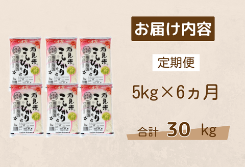 150260【令和7年産／お米定期便／6ヵ月】しまね川本こしひかり5kg(計30kg）