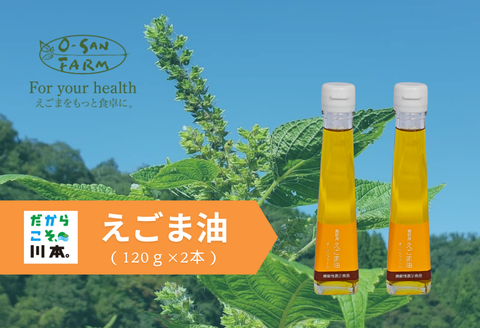 160111【川本からの贈り物】えごま油2本（1本120g）