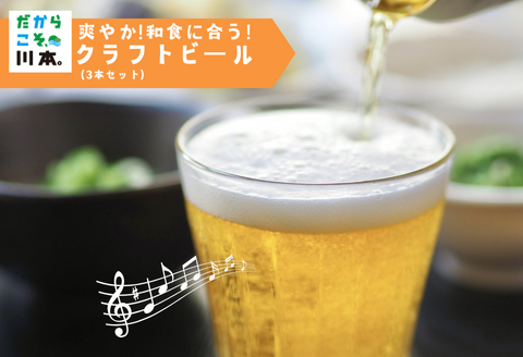 350318【ハーブでさわやか】和食に合う！クロモジ使用のクラフトビール(3本セット)
