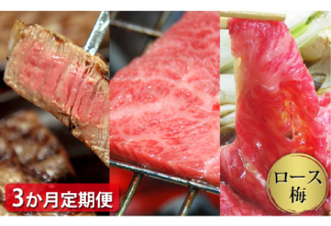 【定期便3ヶ月】石見和牛でちょっと贅沢！ロース定期便・梅（合計約1.7kg）【定期便 3回 和牛 ロース 焼肉用 1～2人前程度 すき焼き用 2～3人前程度 550g スライス ステーキ 4人前程度 約170g×4枚 合計約1.7kg 定期 牛肉 石見和牛 すき焼き 焼き肉 黒毛和牛 ブランド牛 限定生産 希少 贈答 ギフト 自宅用 贅沢 冷蔵 チルド】