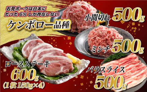 【定期便】石見ポーク お楽しみセット＜毎回2kg以上・合計6.3kg＞全3回（2ヶ月に1回）