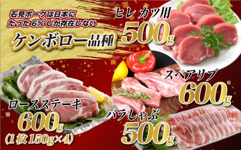 【数量限定】石見ポーク 希少部位・人気部位 食べ比べセット4種 2.2kg