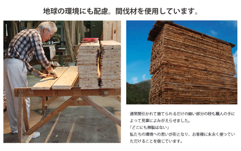 ヒノキすのこベッド宮付きタイプ（シングル）