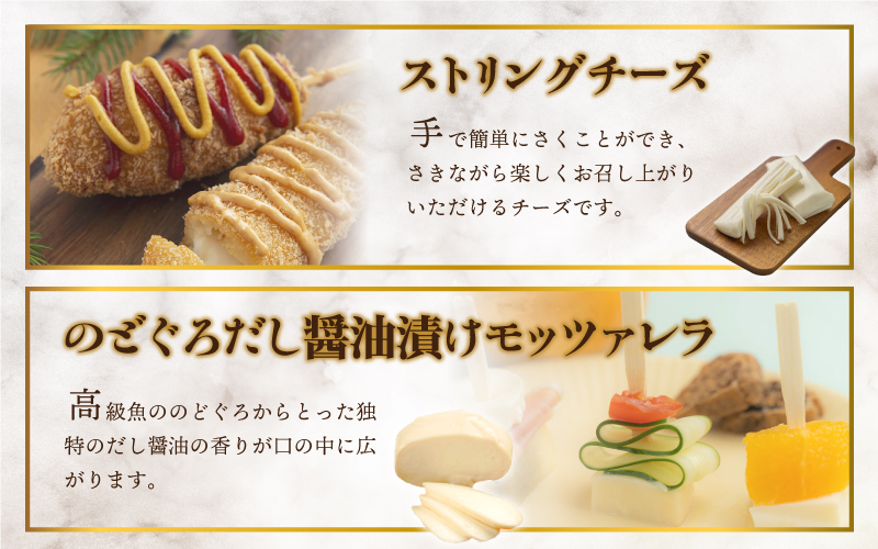 ナチュラルチーズ5種詰合せ（モッツァレラ2種・ストリング・ゴーダ・カマンベール）