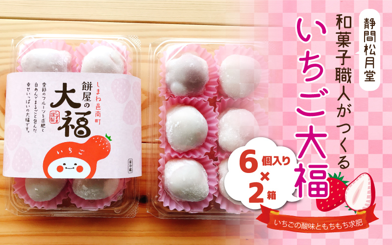 【先行予約】和菓子職人がつくるいちご大福 6個入2箱