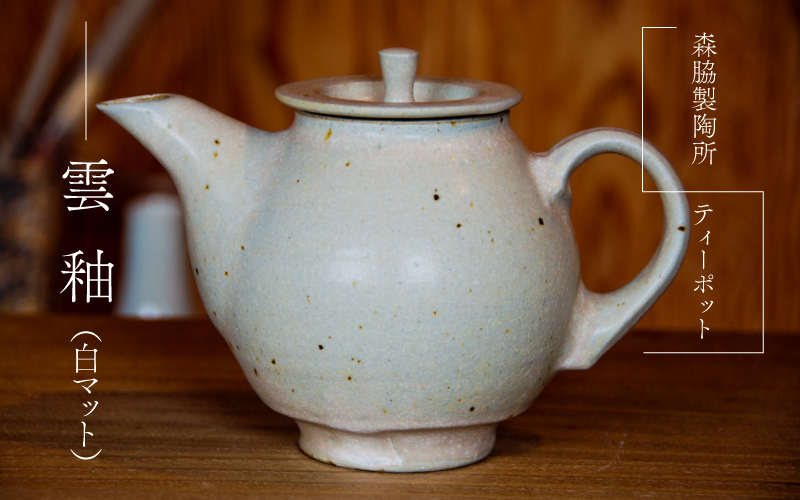 ティーポット：雲釉(白マット)