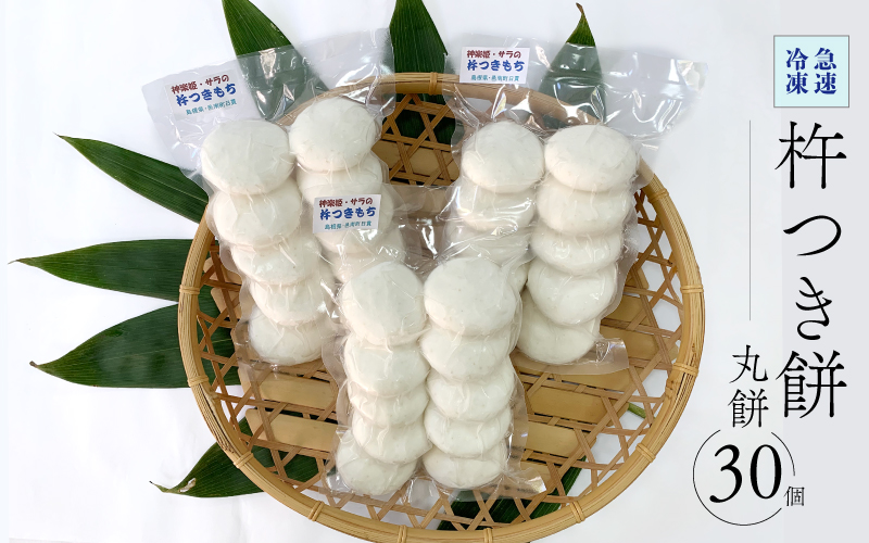 杵つき餅（急速冷凍）丸餅（白）30個（10個入り3袋）