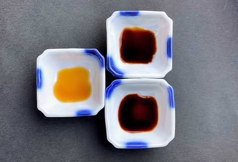 【合成保存料不使用】伝統の味「大仲屋本店」の濃口4本・淡口1本・さしみ醤油1本〈各1L・3種セット〉