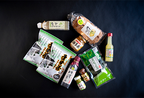 【島根県エコロジー農産物推奨】津和野産のまめ茶、緑茶、ゆず製品の詰め合わせセット