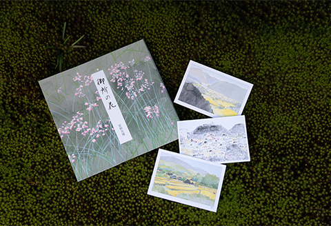 【数量限定】画家、安野光雅が描いた『御所の花』とポストカード