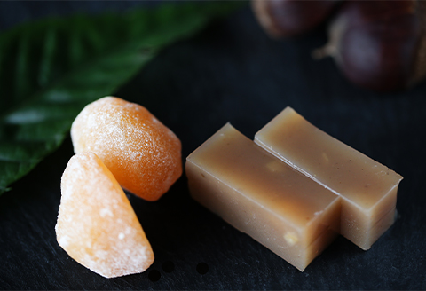 【手作り】天然栗とてんさい糖だけを使ったマロングラッセと純栗羊羹のセット