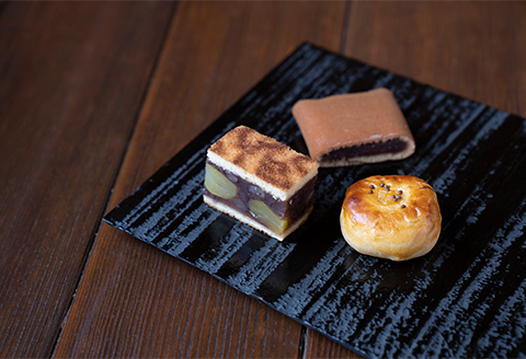 山田竹風軒の銘菓「源氏草子」「栗御門」「くもい甘薯」の詰め合わせセット