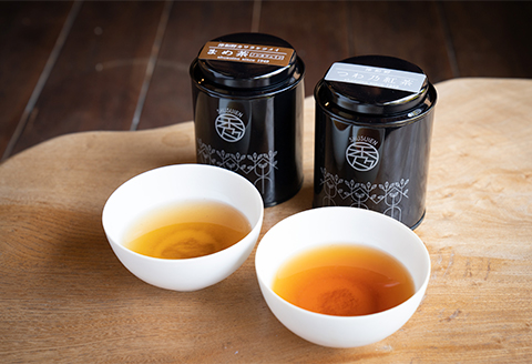 特産ノンカフェインのまめ茶と緑茶葉でつくる和紅茶 のセット
