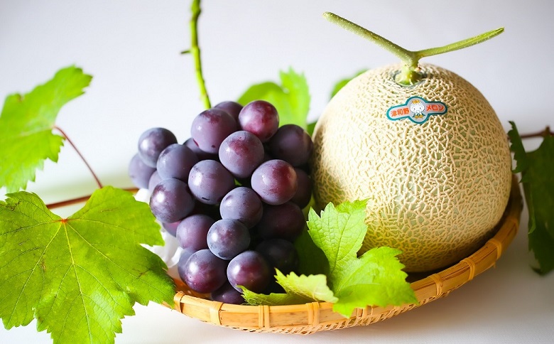 メロン2L1玉ピオーネ1房セット【2026年9月より順次発送】