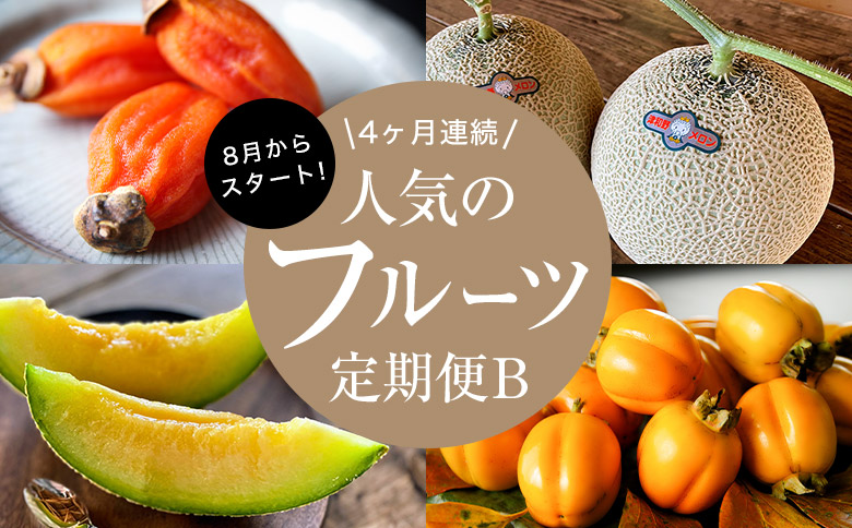 【発送月固定定期便】フルーツ定期便B 旬の美味しい果物を毎月1種全4回【配送不可地域：離島】