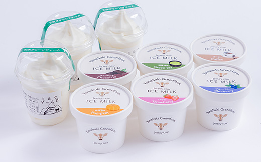 ジャージー牛の生乳を使用したドーム君3個とアイス6種(各1個)セット【配送不可地域：離島】