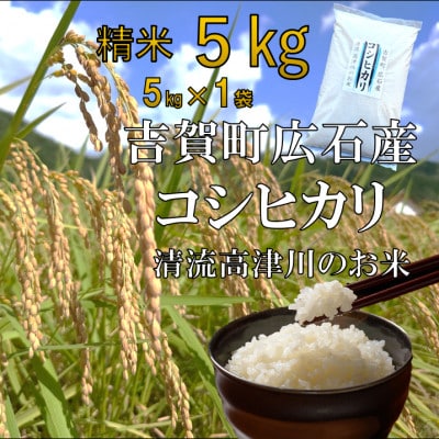 令和7年産　吉賀町広石産コシヒカリ　清流高津川のお米　精米5kg