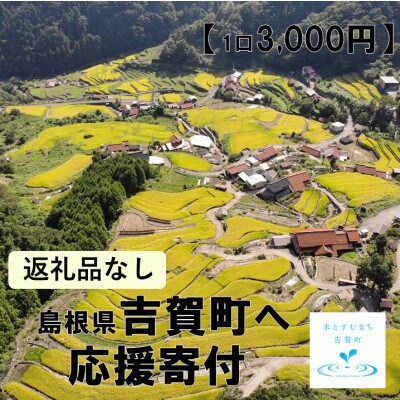【返礼品なし】島根県吉賀町へ応援寄附　寄付のみ　吉賀町応援(3,000円)