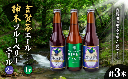 柿木ブルーベリーエール2本＆吉賀茶エール1本セット【配送不可地域：離島】