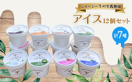 ジャージー牛の生乳を使用したアイス12個セット【配送不可地域：離島】