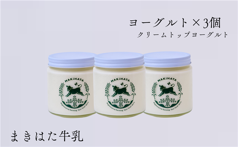 まきはた牛乳工房 ヨーグルト (450ml×3個セット) 【ヨーグルト ジャージー牛乳 クリームトップ 濃厚 海士町】
