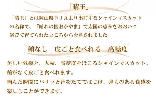 ぶどう 2026年   シャイン マスカット 晴王 3房～6房 約2kg ブドウ 葡萄  岡山県産 国産 フルーツ 果物 ギフト