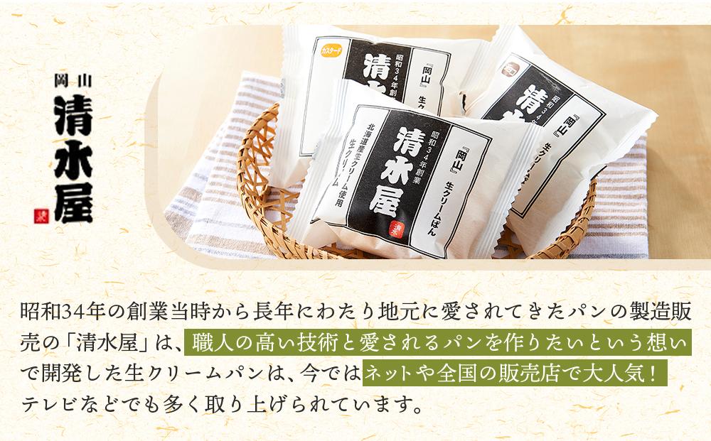 ＜究極のふわとろ食感＞清水屋 生クリームパン 12個 3種（カスタード・生クリーム・チョコ）