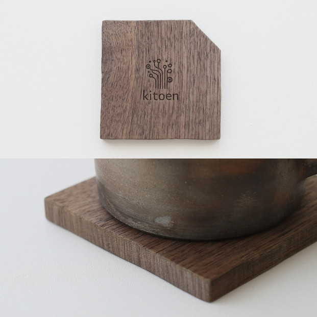 焼き物に似合う 天然木のコースター ウォールナット