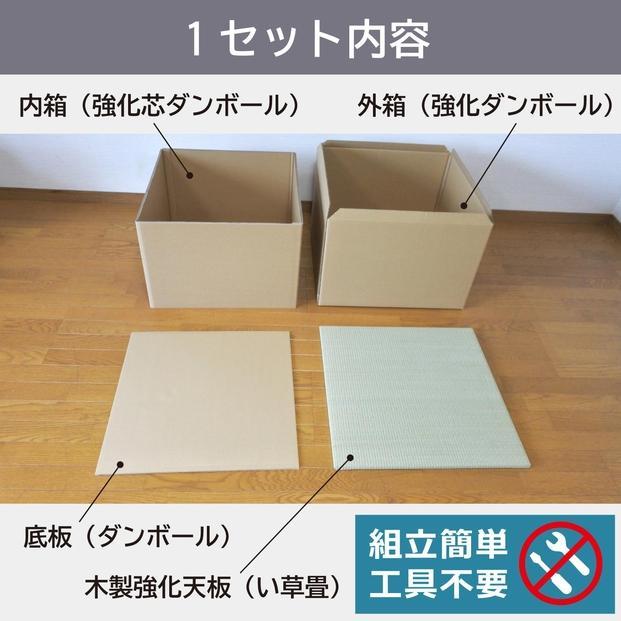 畳スツール ダンボール製 畳ベンチ 小上がり収納 組立簡単 国産 い草 約60×60×高さ42cm 4セット