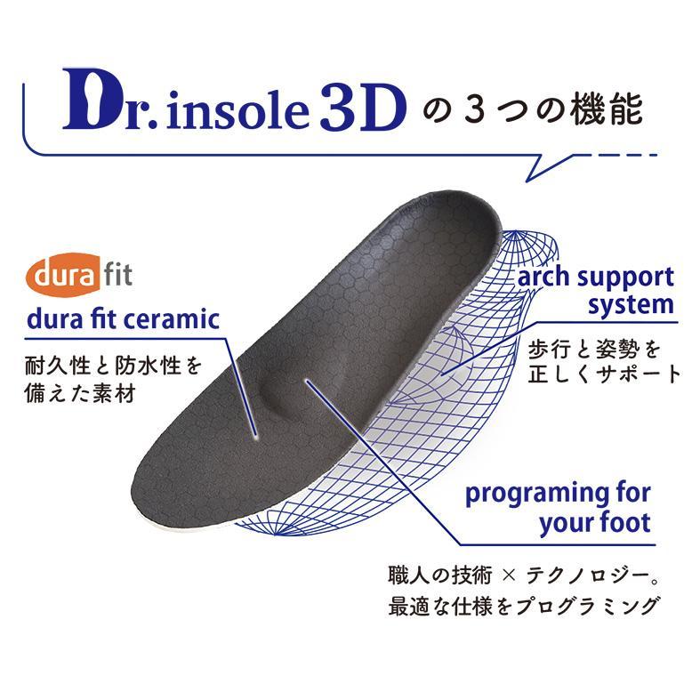 中山靴店 足のお悩みを解決する本格的オーダーメイドインソール【黒】【Dr.insole 3D】【配送不可：離島】