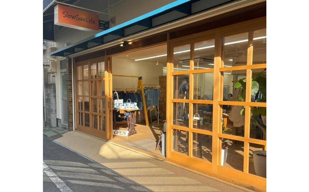 【SlowSunLife】藍染　蚊帳織ストール