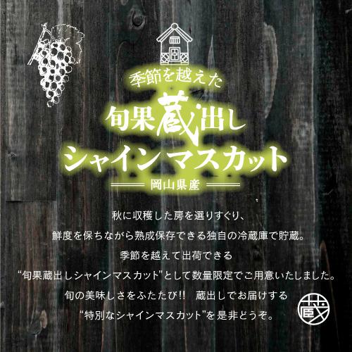 【旬果蔵出し】岡山県産 シャインマスカット 1.8kg以上（2～3房）＜2025年12月上旬～2026年1月下旬発送＞